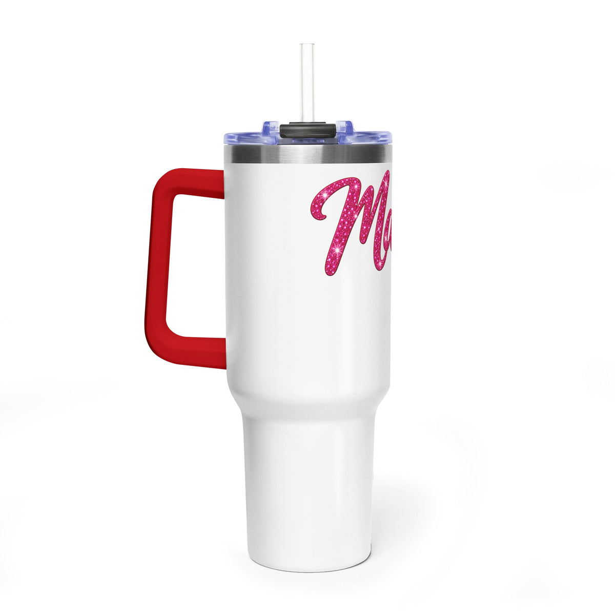 Tumbler — 'Mama' Pink Glitter 40oz Vacuum Insulated Travel Cup