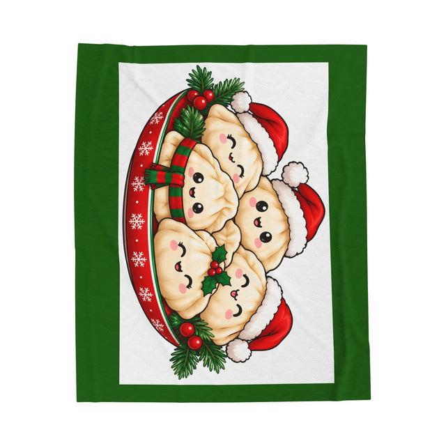 Christmas Cookie Plush Blanket — Cute Santa Cookie Velveteen Throw