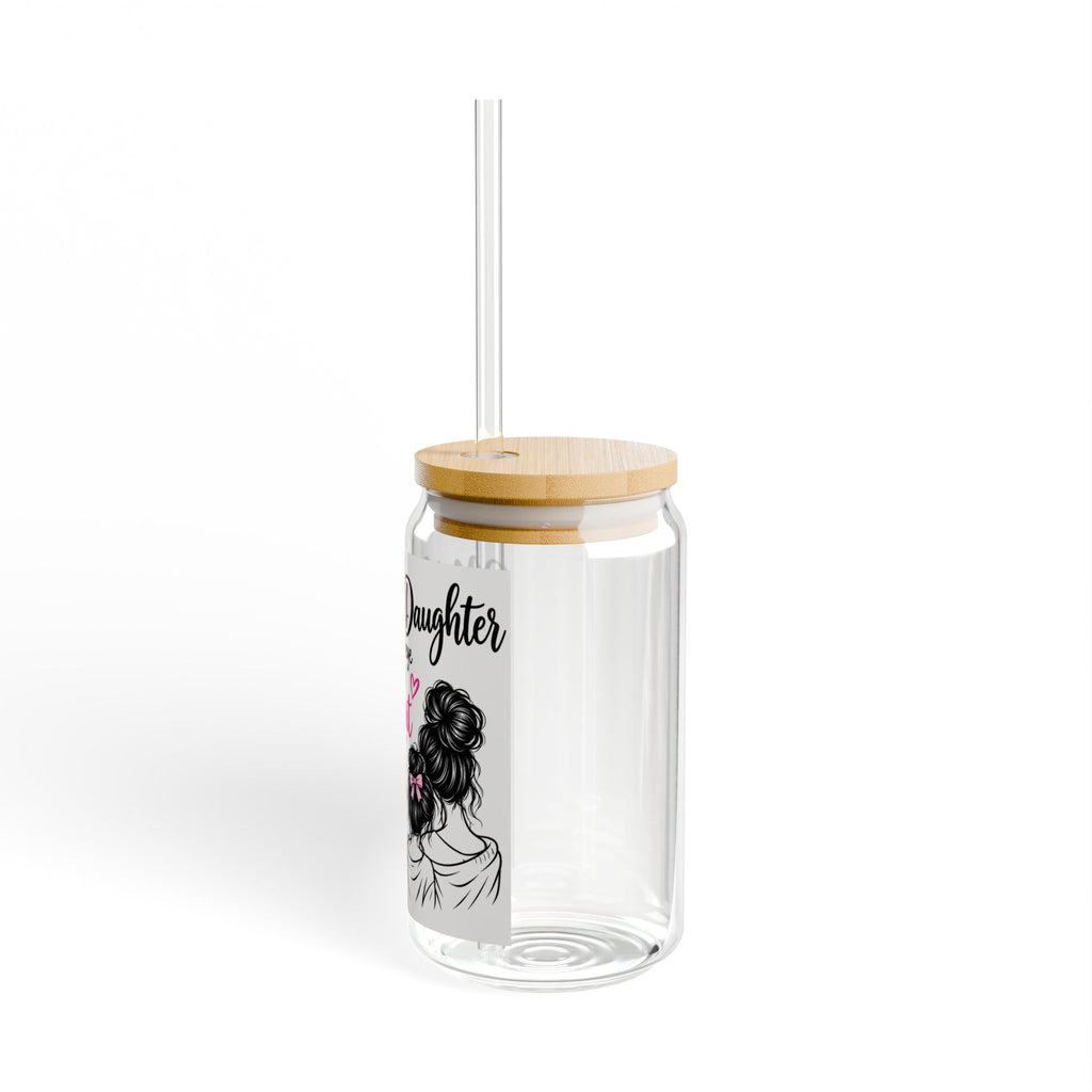 Mother & Daughter Glass Sipper (16 oz) – "Heart to Heart" Love Quote