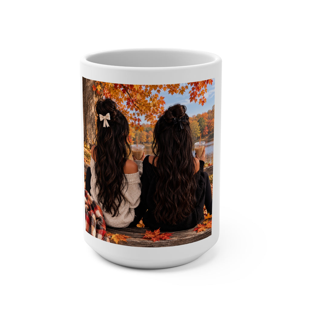 Friendship Fall Mug — Best Friends Autumn Lake 15oz Coffee Cup