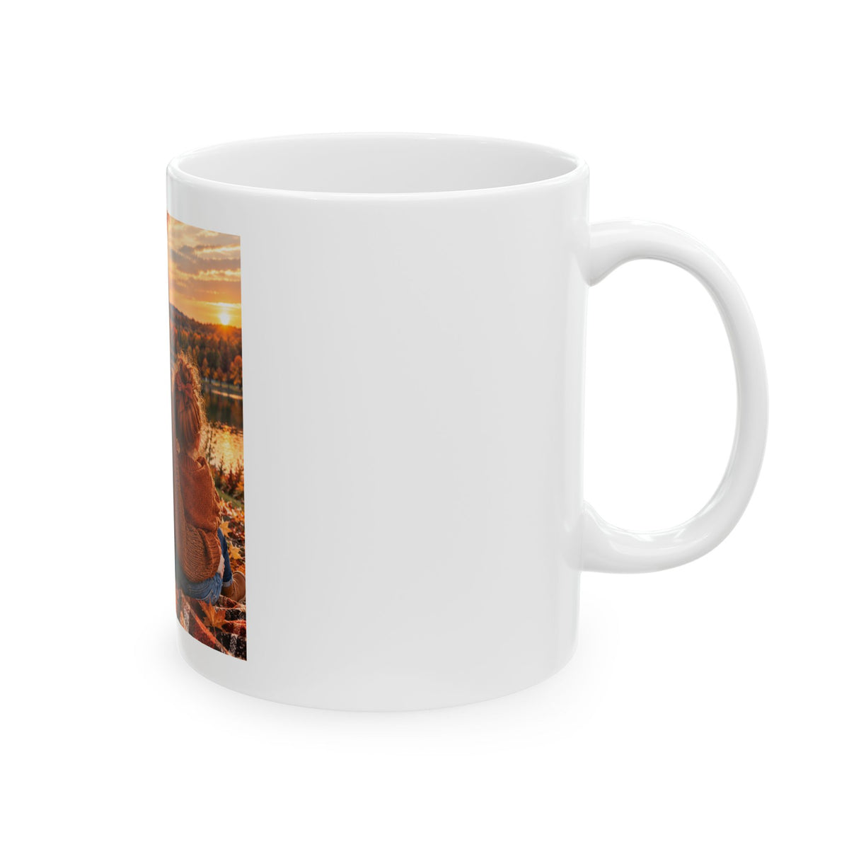Autumn Sunset Family Ceramic Mug – Cozy Mom and Kids Fall Coffee Cup (11oz/15oz)