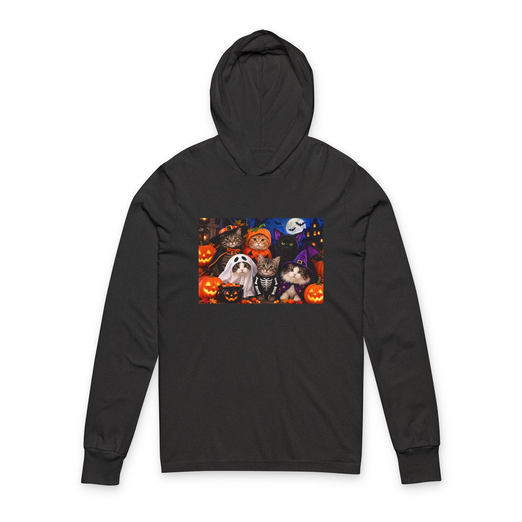 Halloween Dogs & Cats Hooded Long Sleeve Tee
