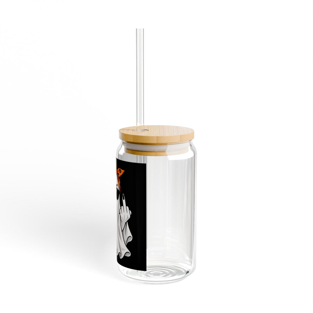 Halloween Ghost Sipper Glass - 16oz Spooky Pumpkin Drink Tumbler