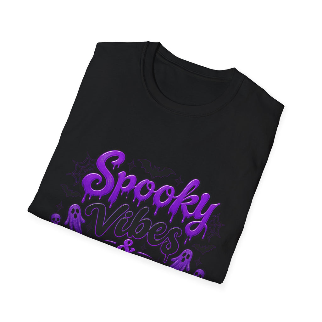Spooky Vibes & Trick Thighs T-Shirt — Halloween Graphic Tee