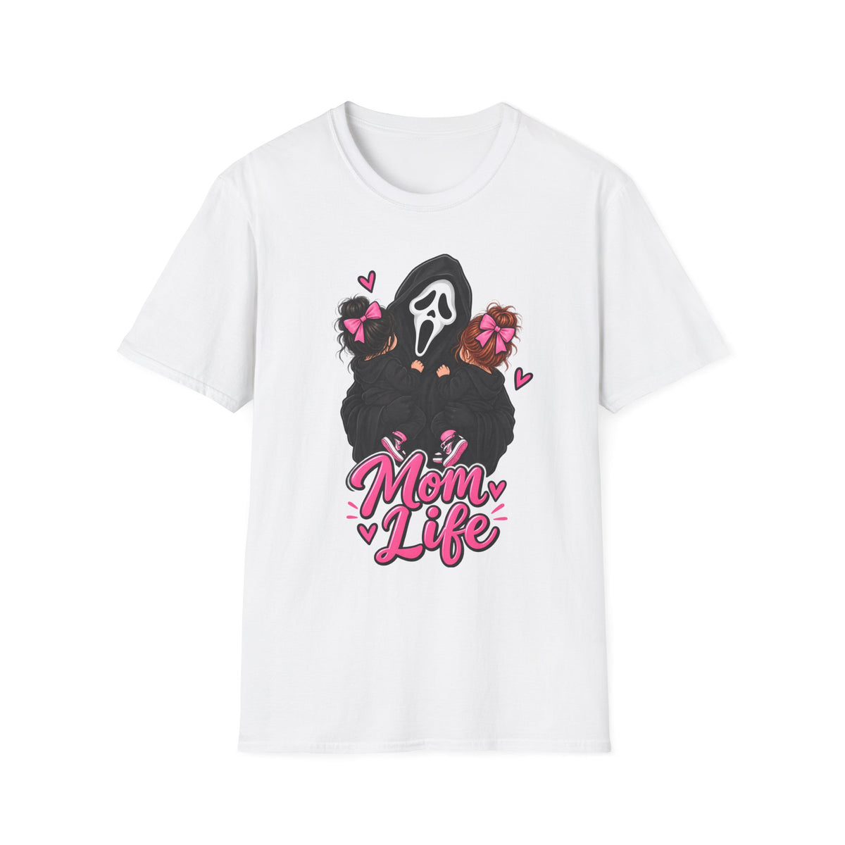 Mom Life Horror Graphic T-Shirt — Cute Scream Mask Mom Design
