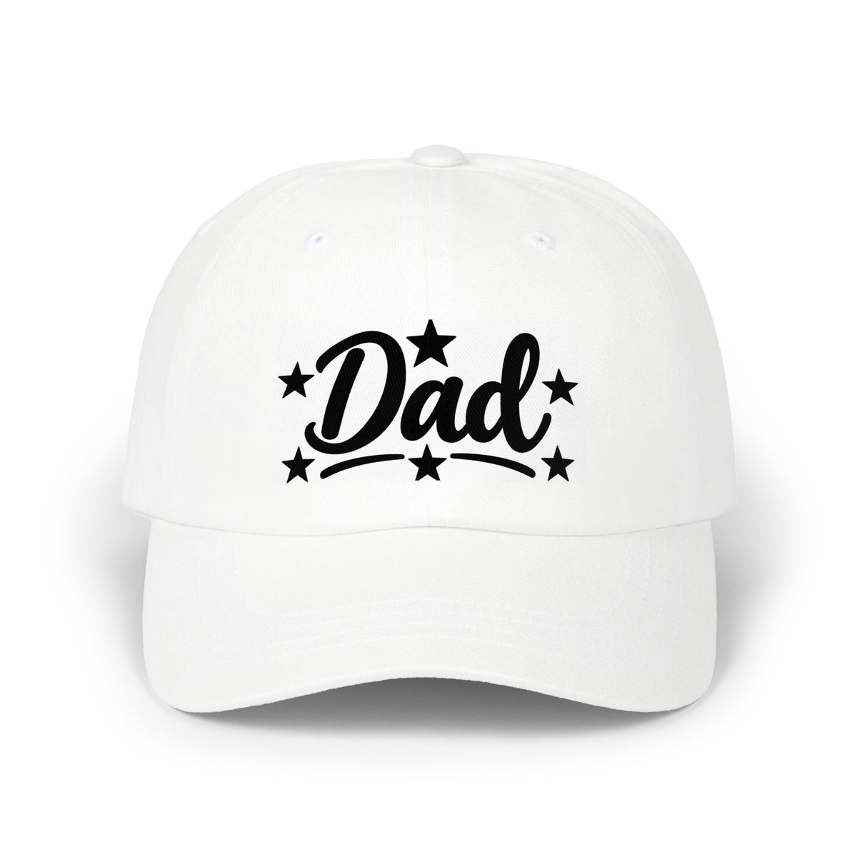 Dad Cap – Embroidered Script with Stars | Father's Day Casual Hat
