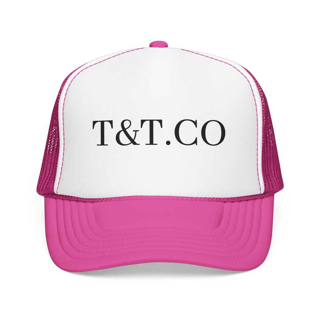 T&T.CO Foam Trucker Hat — Vintage Logo Mesh Baseball Cap