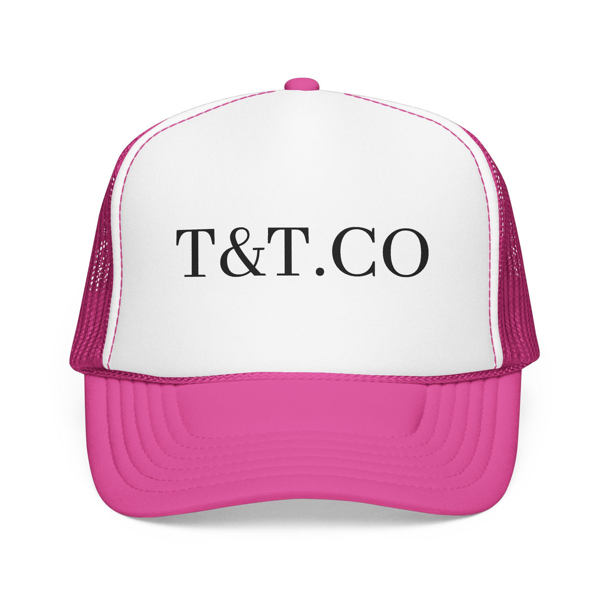 T&T.CO Foam Trucker Hat — Vintage Logo Mesh Baseball Cap