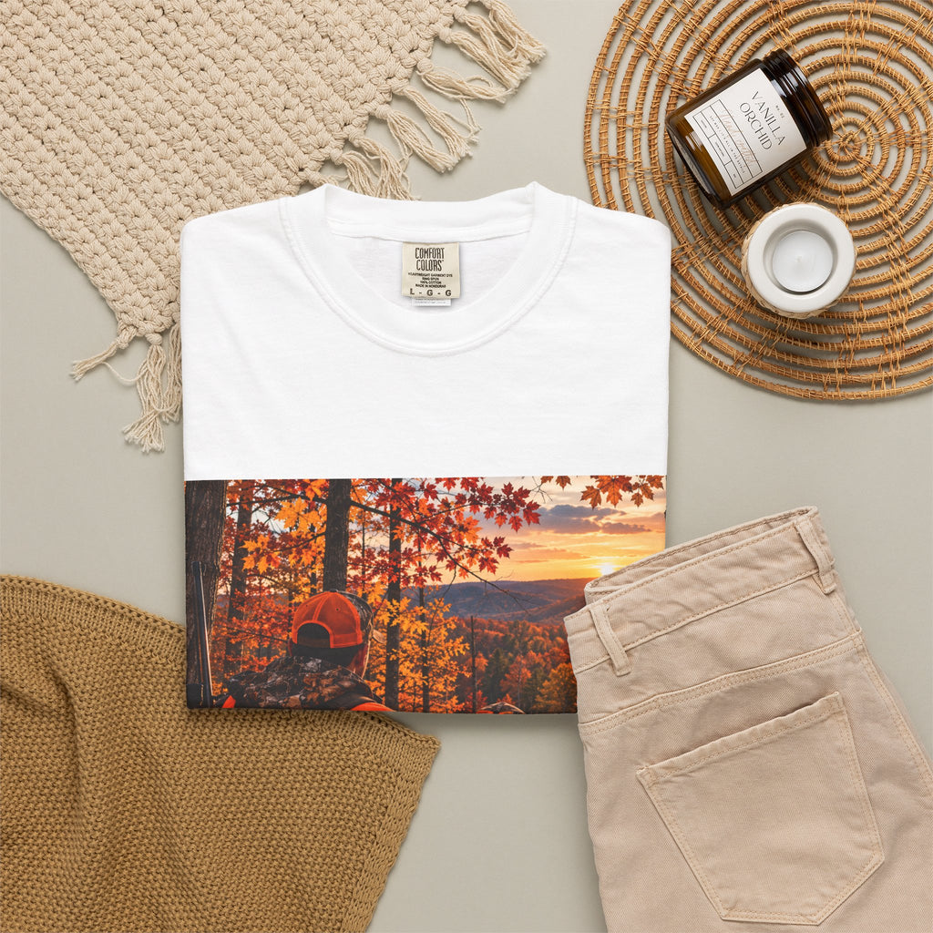 Hunting Sunset T-Shirt — Father & Son Autumn Camouflage Scene
