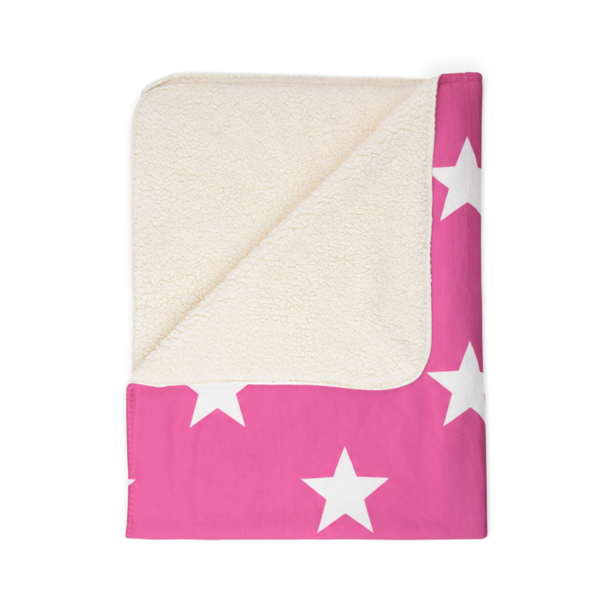 Pink Star Sherpa Blanket – Cozy Fleece Throw for Girls & Kids