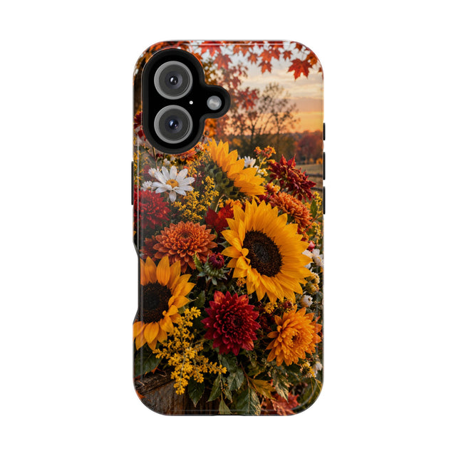 Sunflower Harvest Phone Case — Fall Floral Magnetic Impact-Resistant Cover