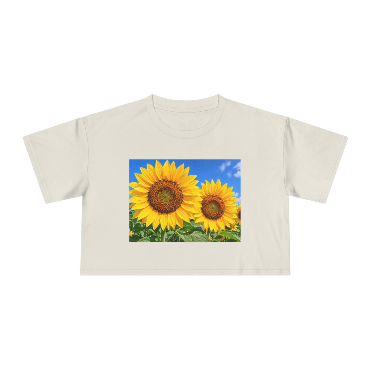 Sunflower Print Crop Tee